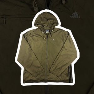 Adidas Brown/ Green Windbreaker- Large mens